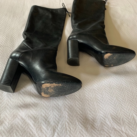 Made in Italy Leather Boots, Size 37, Black - Picture 4 of 6